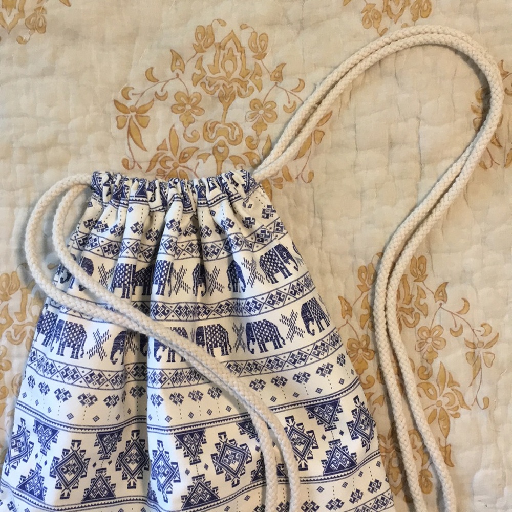 Bohemian Elephant Pattern Draw-String Backpack - image 3